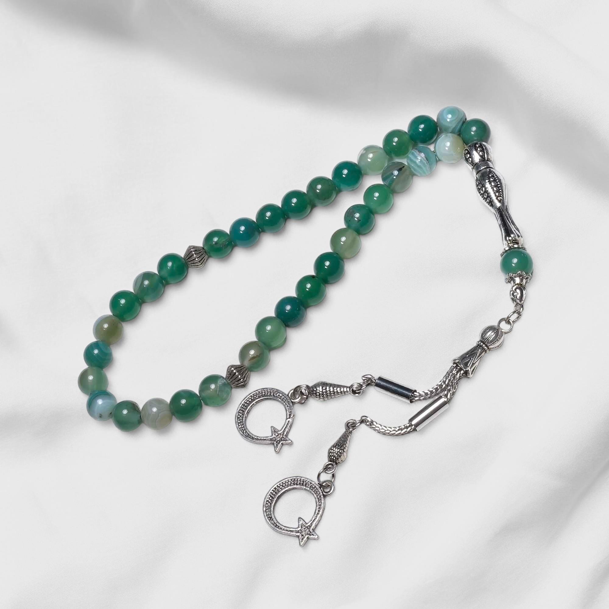 Yeşil Akik Taşı Tesbih