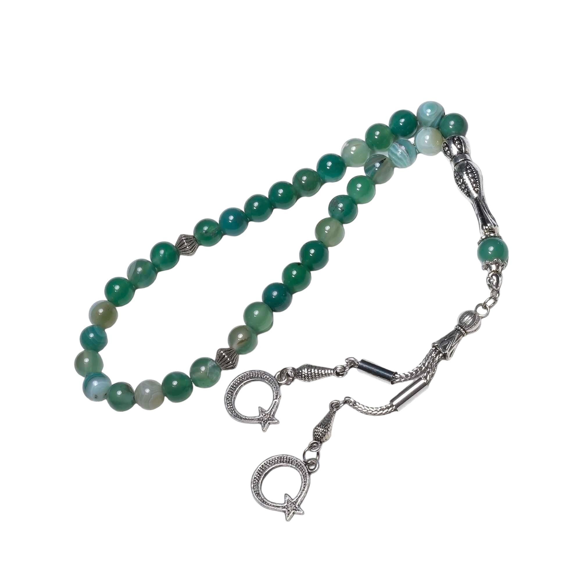 Yeşil Akik Taşı Tesbih