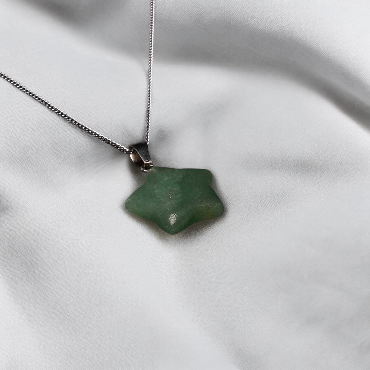 Yıldız Kesim Aventurin Taşı Kolye