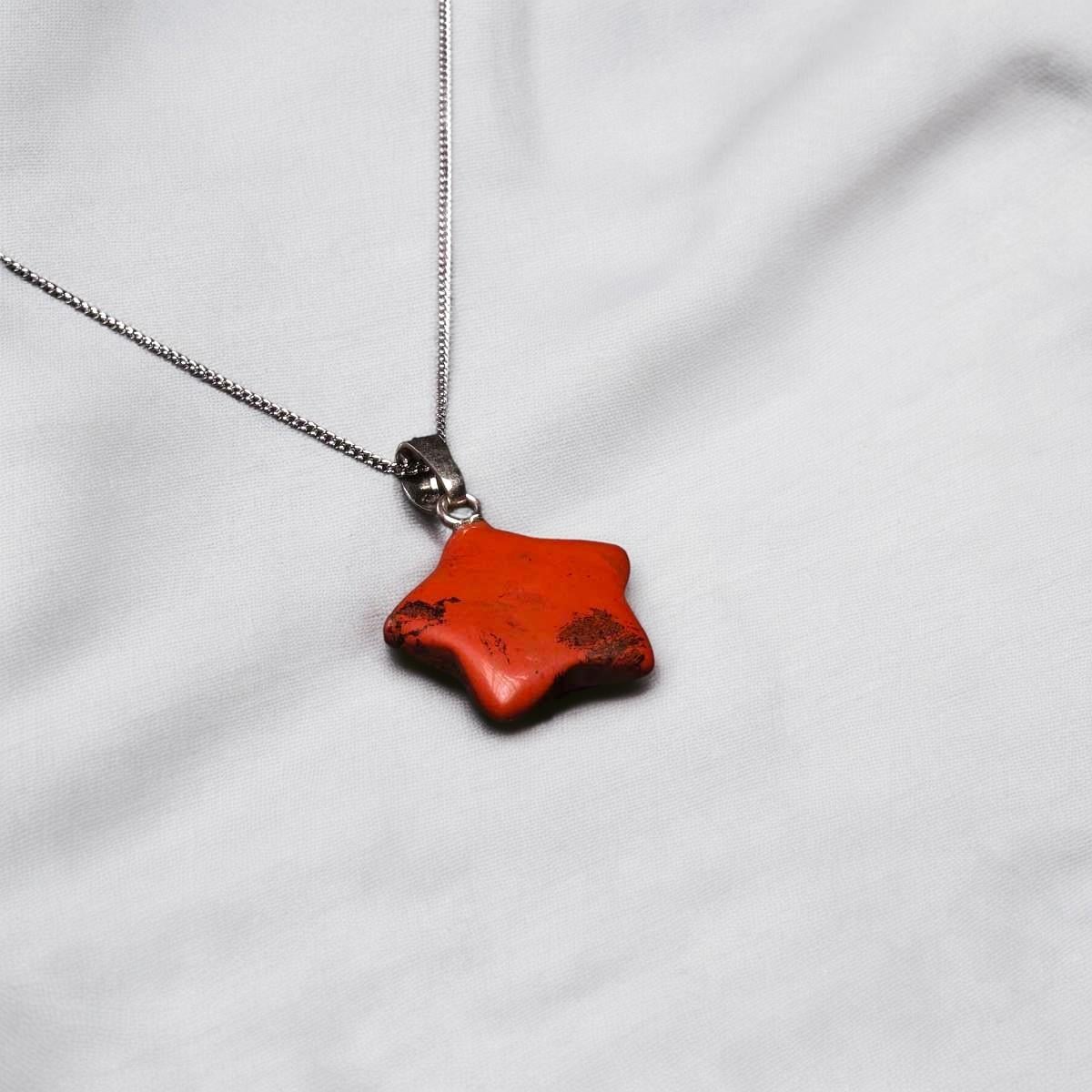 Yıldız Kesim Jasper Taşı Kolye