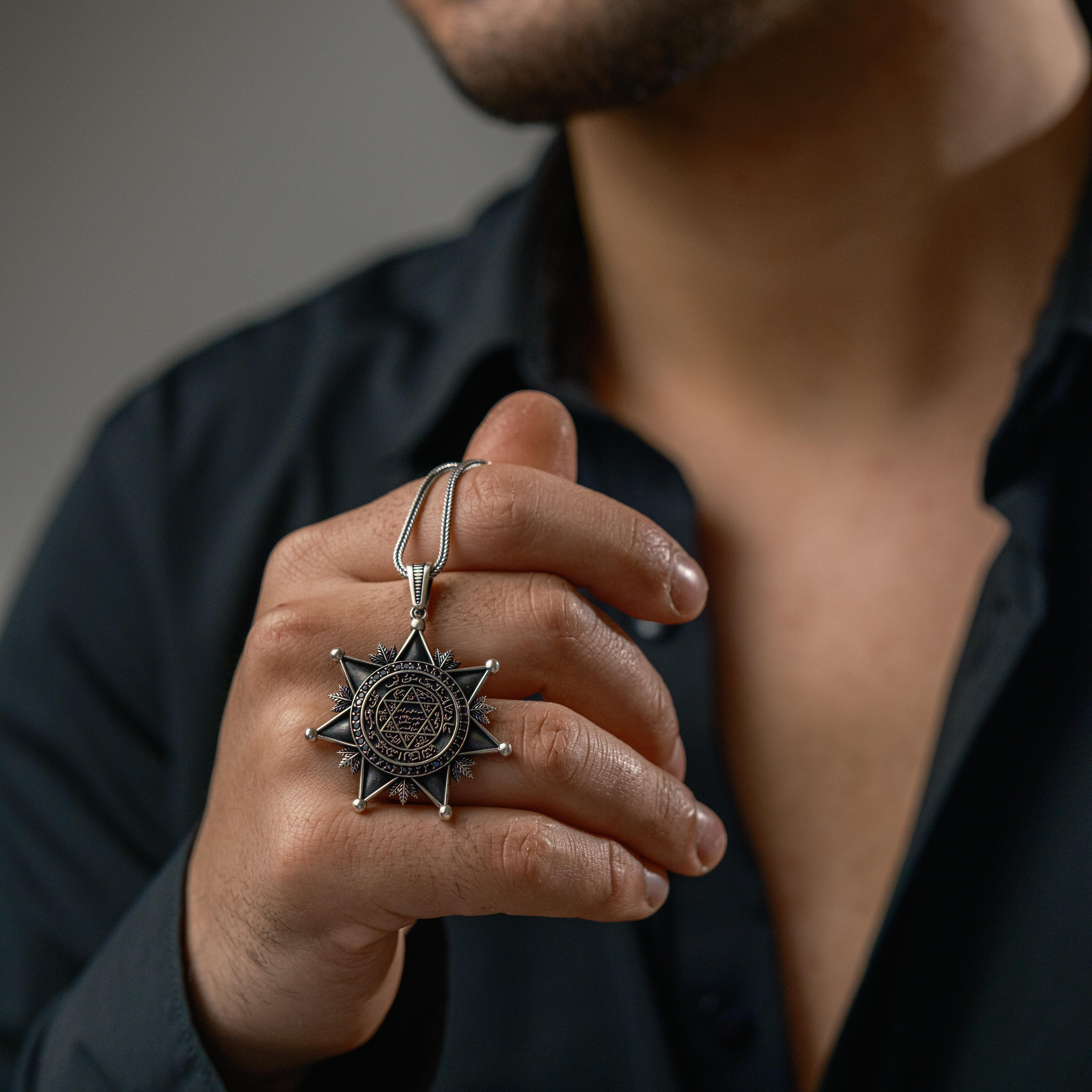 Yıldız Mühr-ü Süleyman 925 Ayar Gümüş Kolye