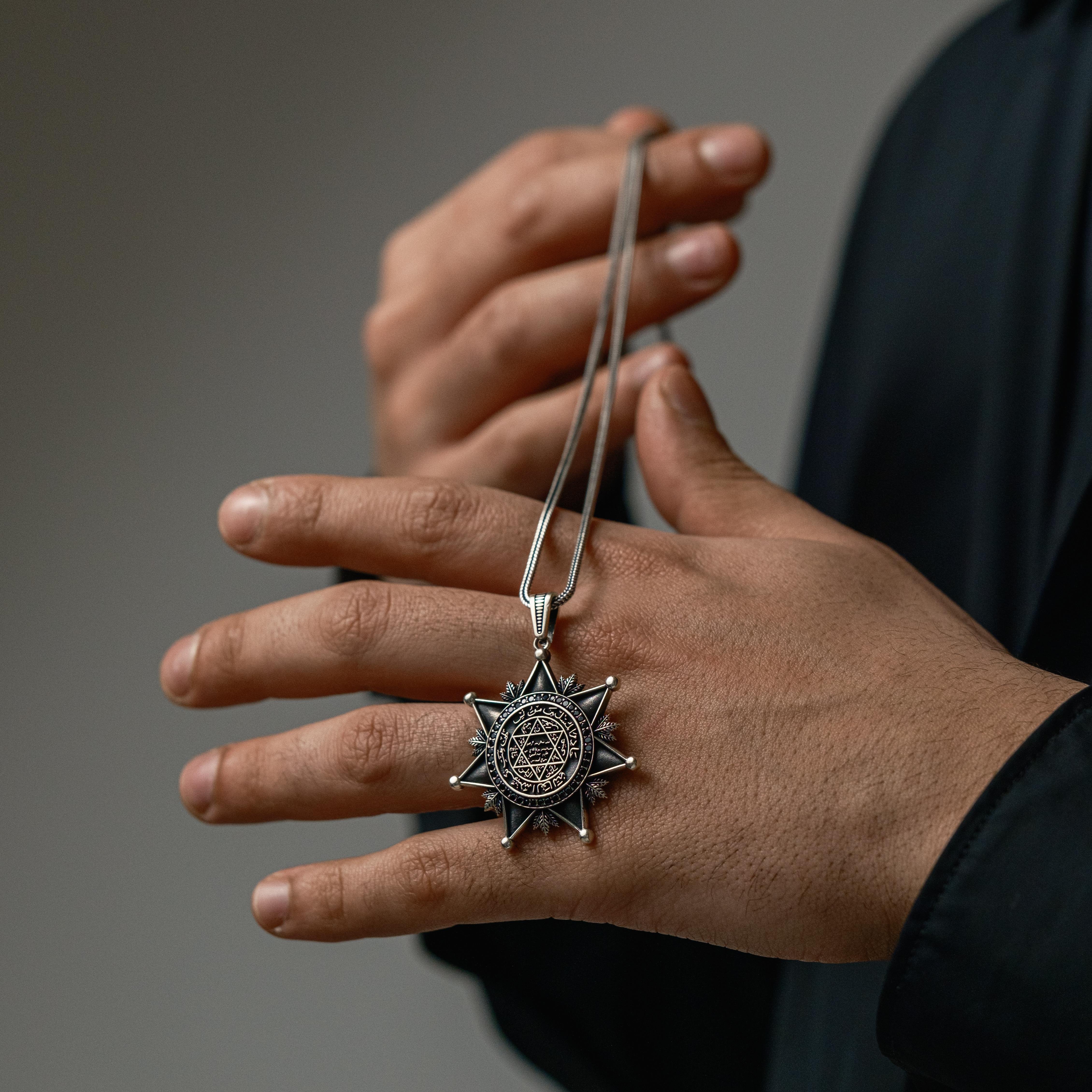 Yıldız Mühr-ü Süleyman 925 Ayar Gümüş Kolye