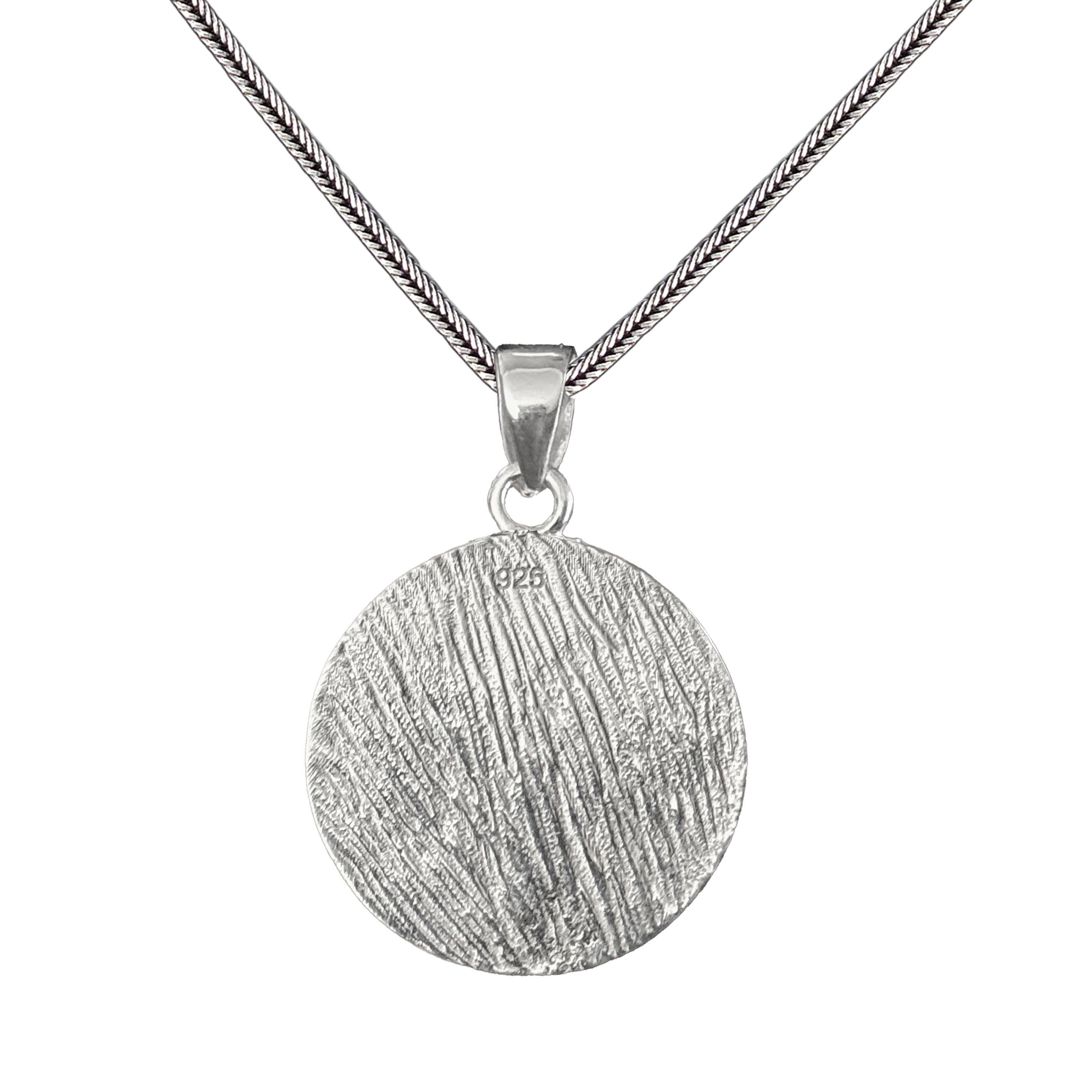 30 mm Çapında Mührü Süleyman 925 Ayar Gümüş Kolye