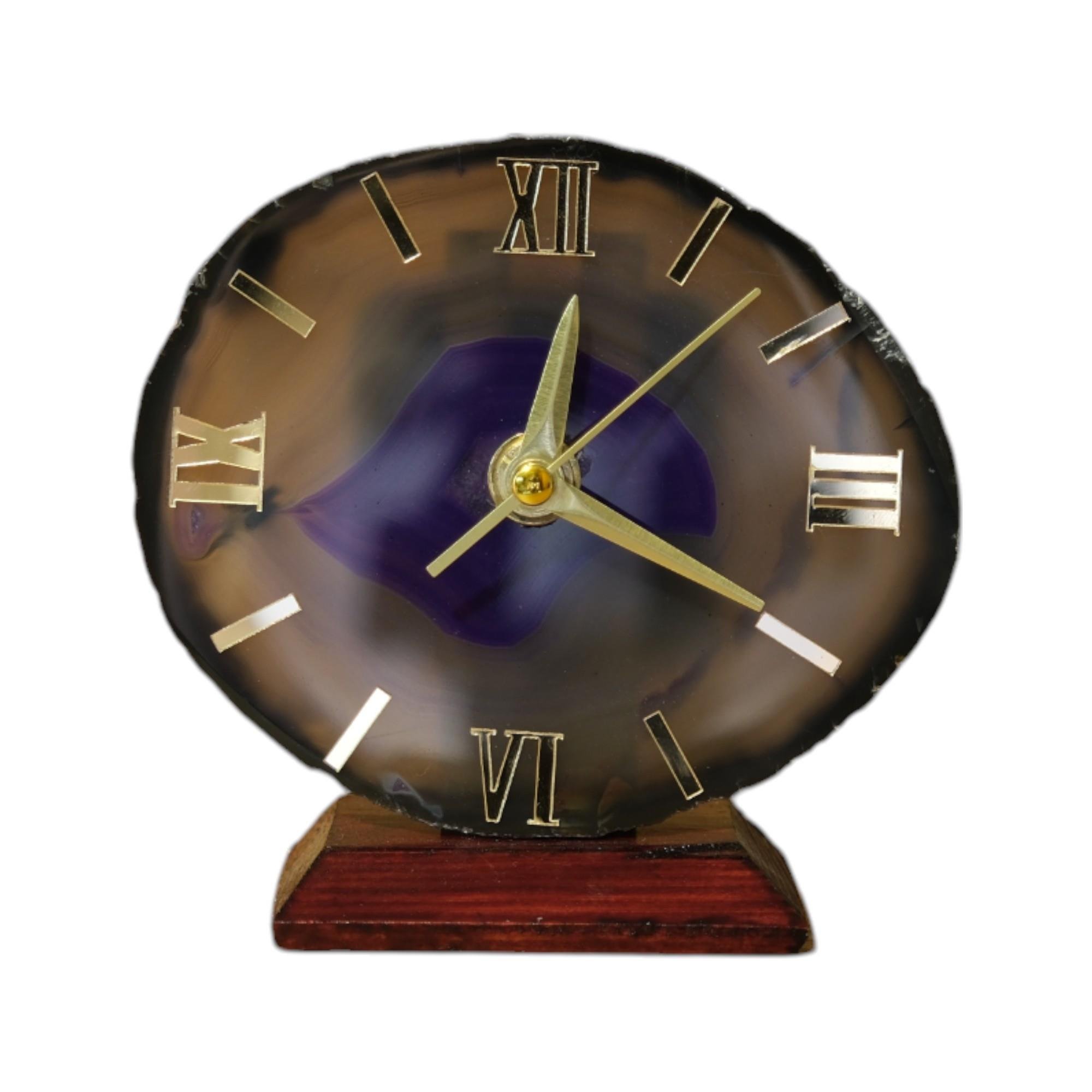 Akik Taşı Dekoratif Masa Saati (Eşsiz) 28