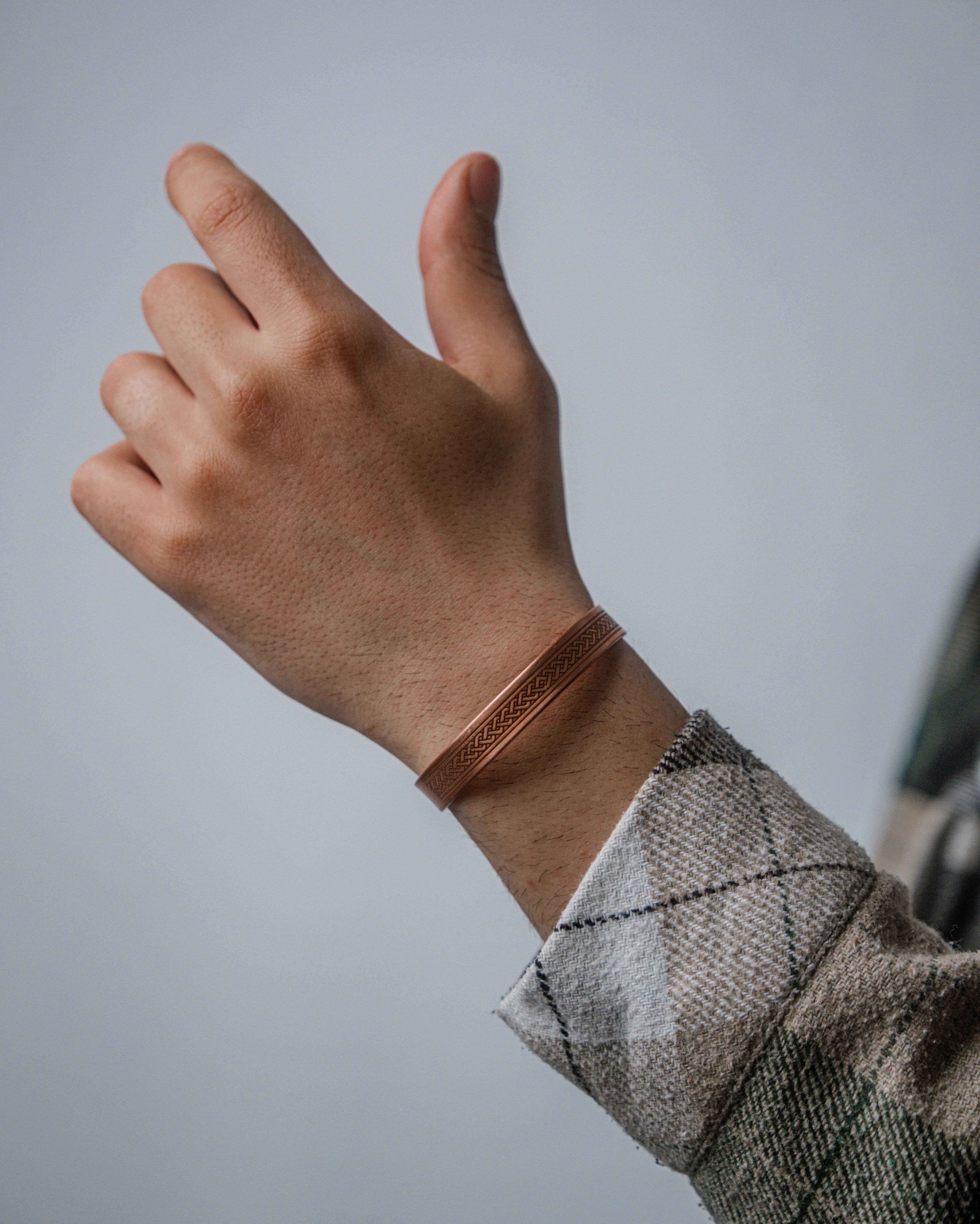 Birlik Yolu Motifli Bakır Bilezik