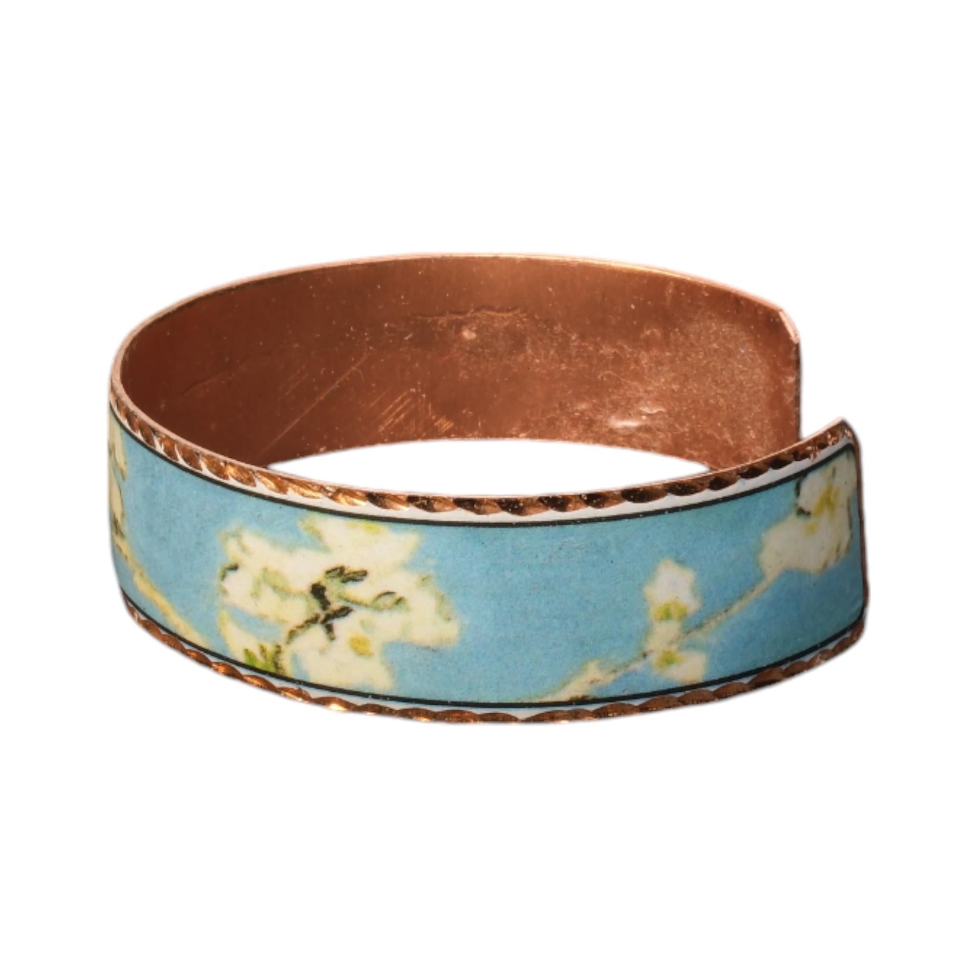 Çiçek Desenli Bakır Bilezik