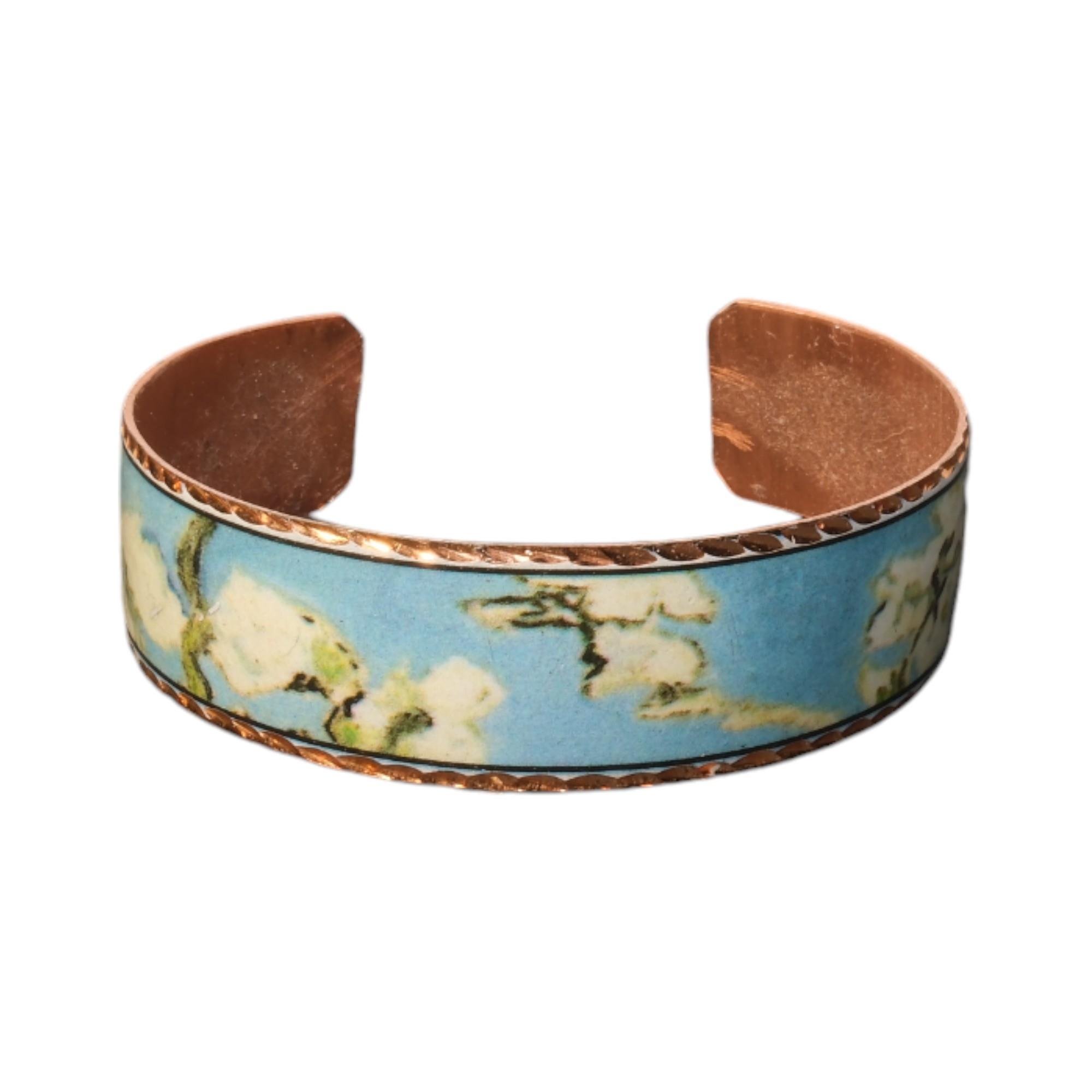 Çiçek Desenli Bakır Bilezik