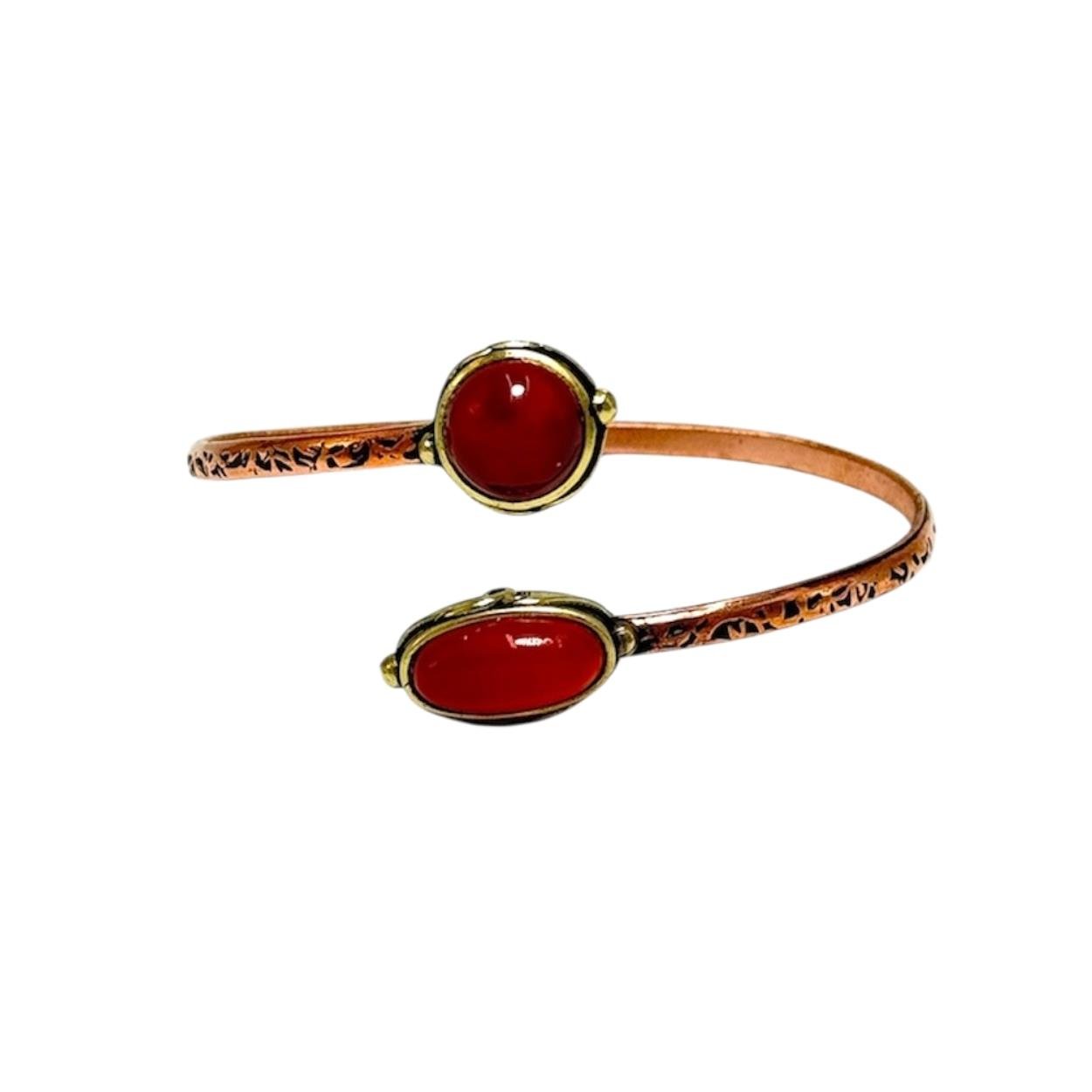 Çift Akik Taşlı Bakır Bilezik