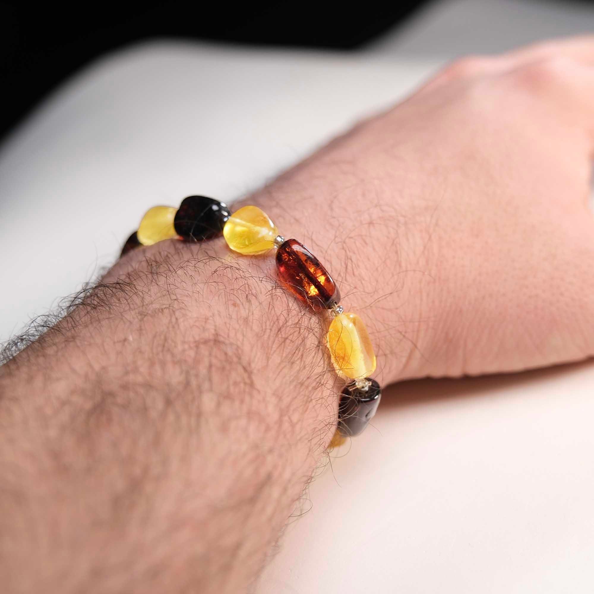 Damla Kehribar Sarı Siyah Bileklik