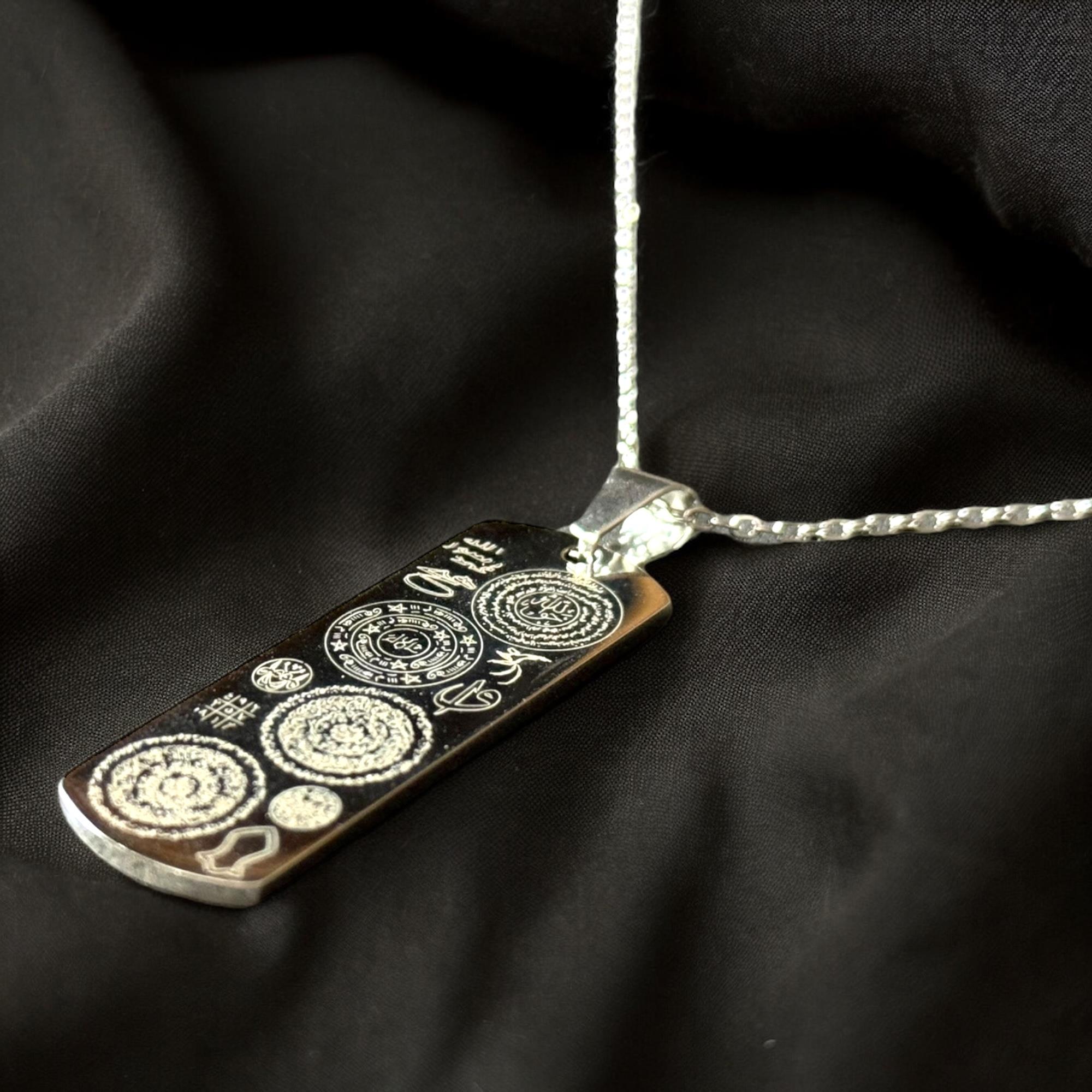 Dualı Gümüş Kaplama Titanyum Çelik Kolye (PASLANMAZ-KARARMAZ) +Tesbih Hediye!