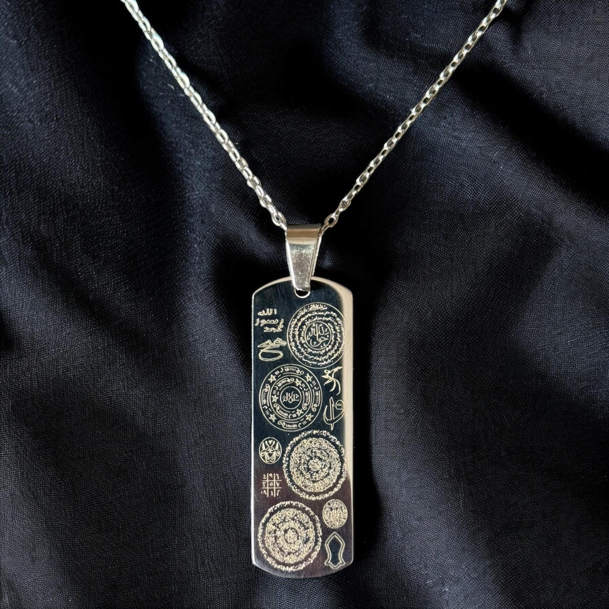 Dualı Gümüş Kaplama Titanyum Çelik Kolye (PASLANMAZ-KARARMAZ) +Tesbih Hediye!