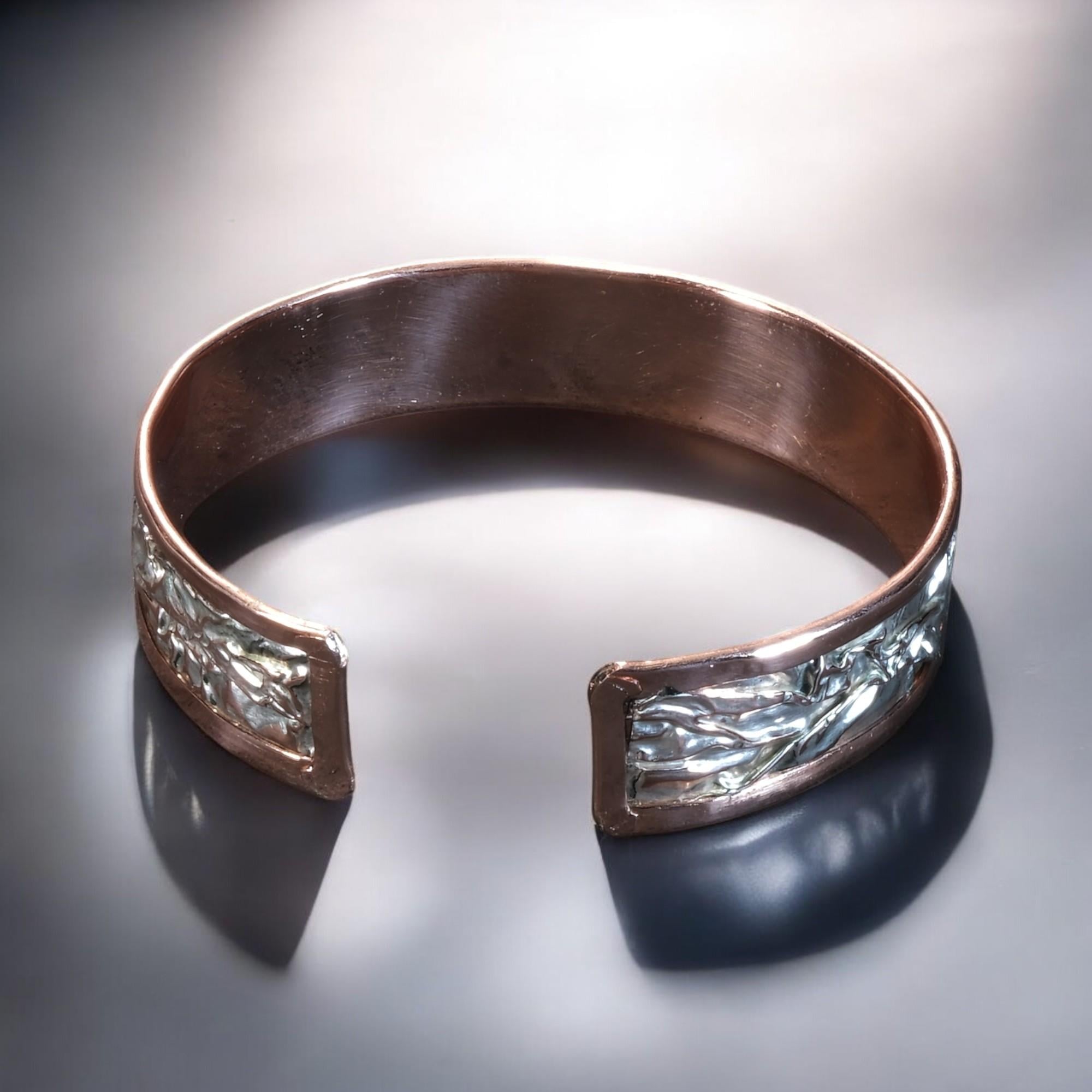 Esinti Desenli Silver Renkli Bakır Bilezik