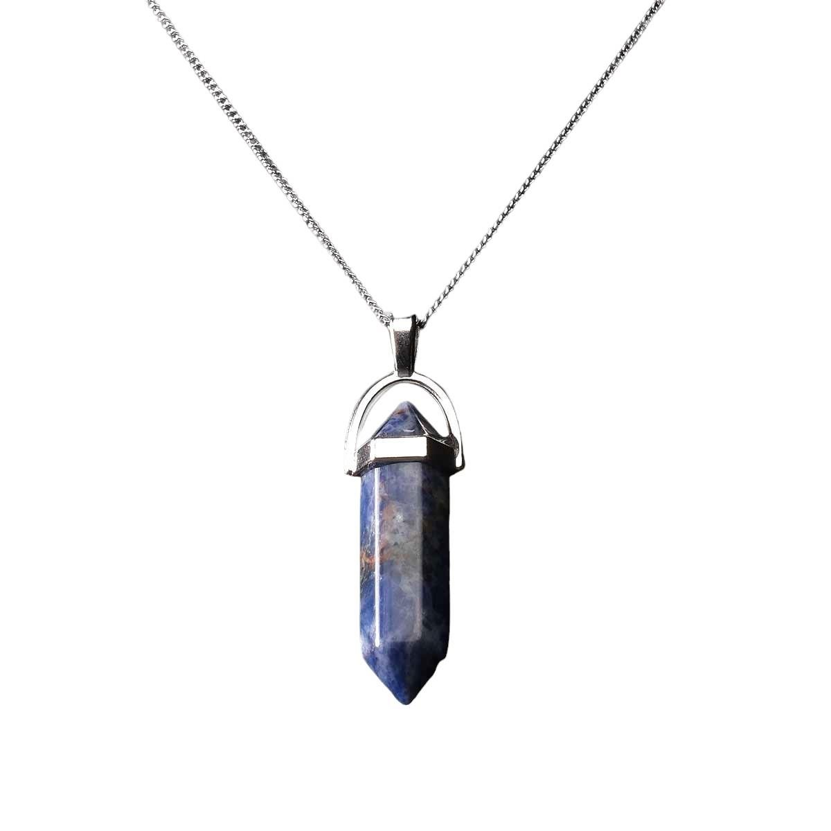 Kalem Kesim Sodalit Taşı Kolye