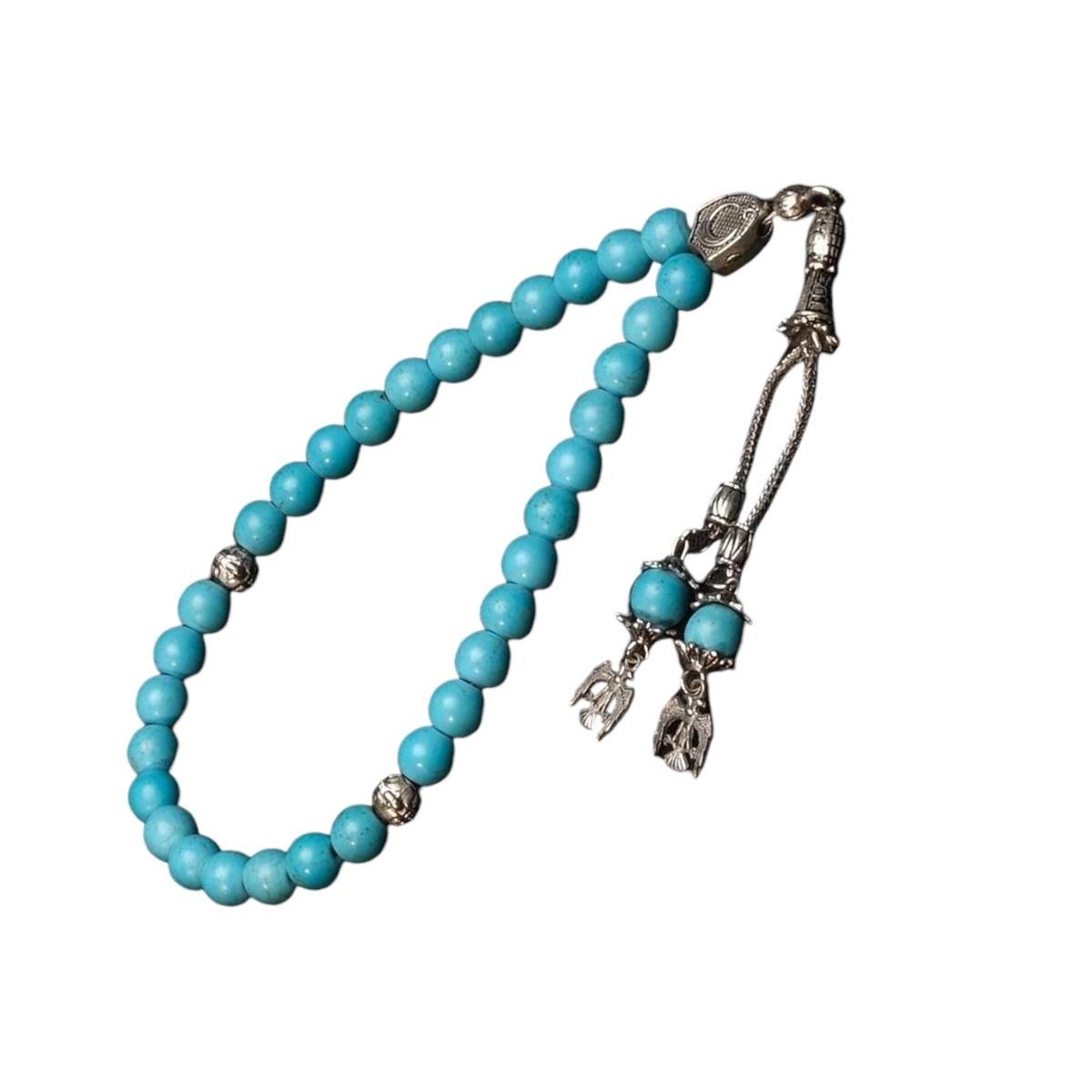 Mavi İğneli Ceyt Taşı Tesbih