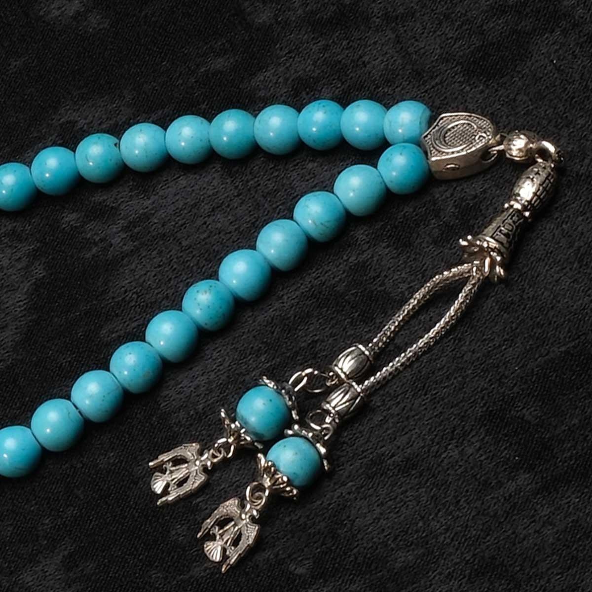 Mavi İğneli Ceyt Taşı Tesbih