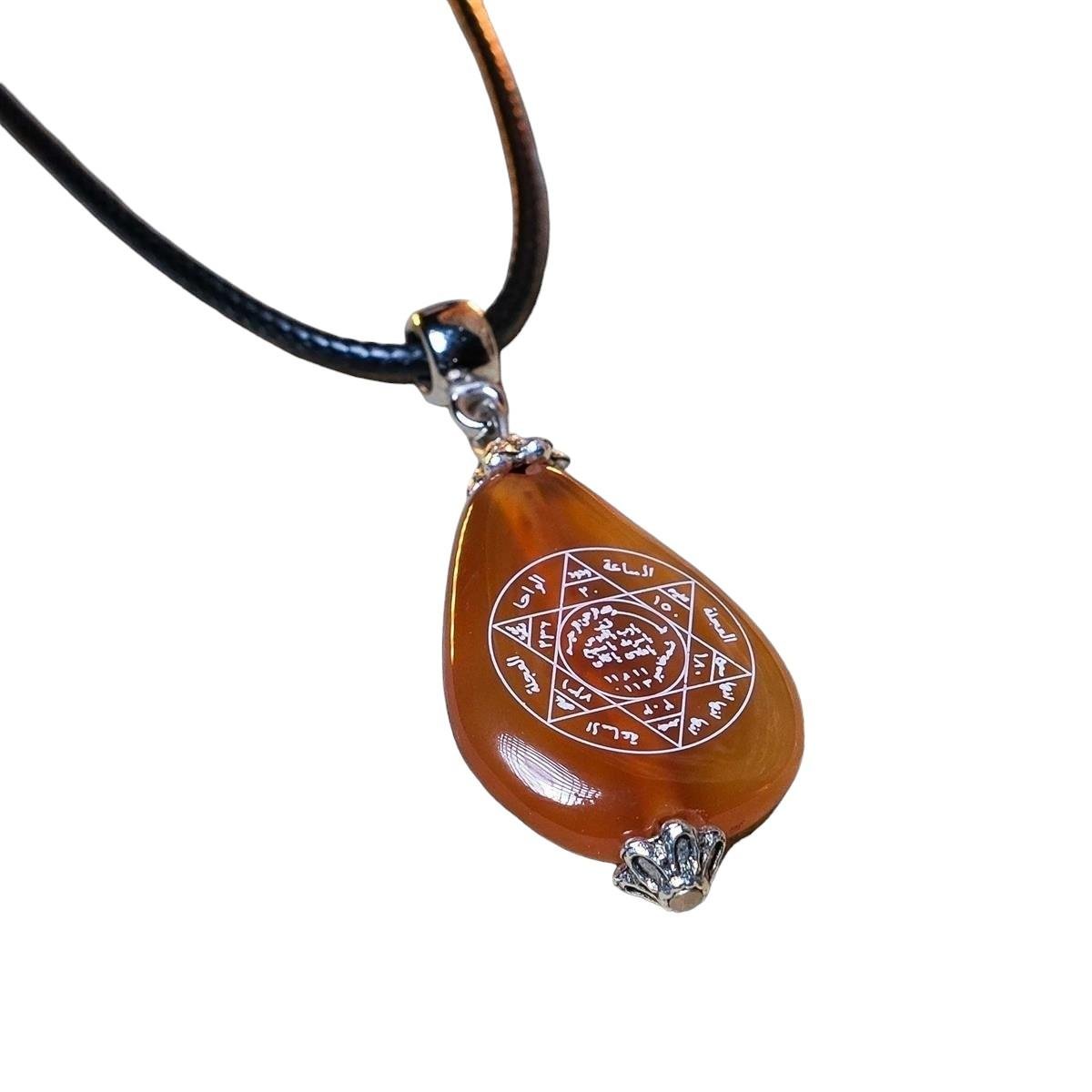 Mührü Süleyman Yazılı Damla Kesim Turuncu Akik Taşı