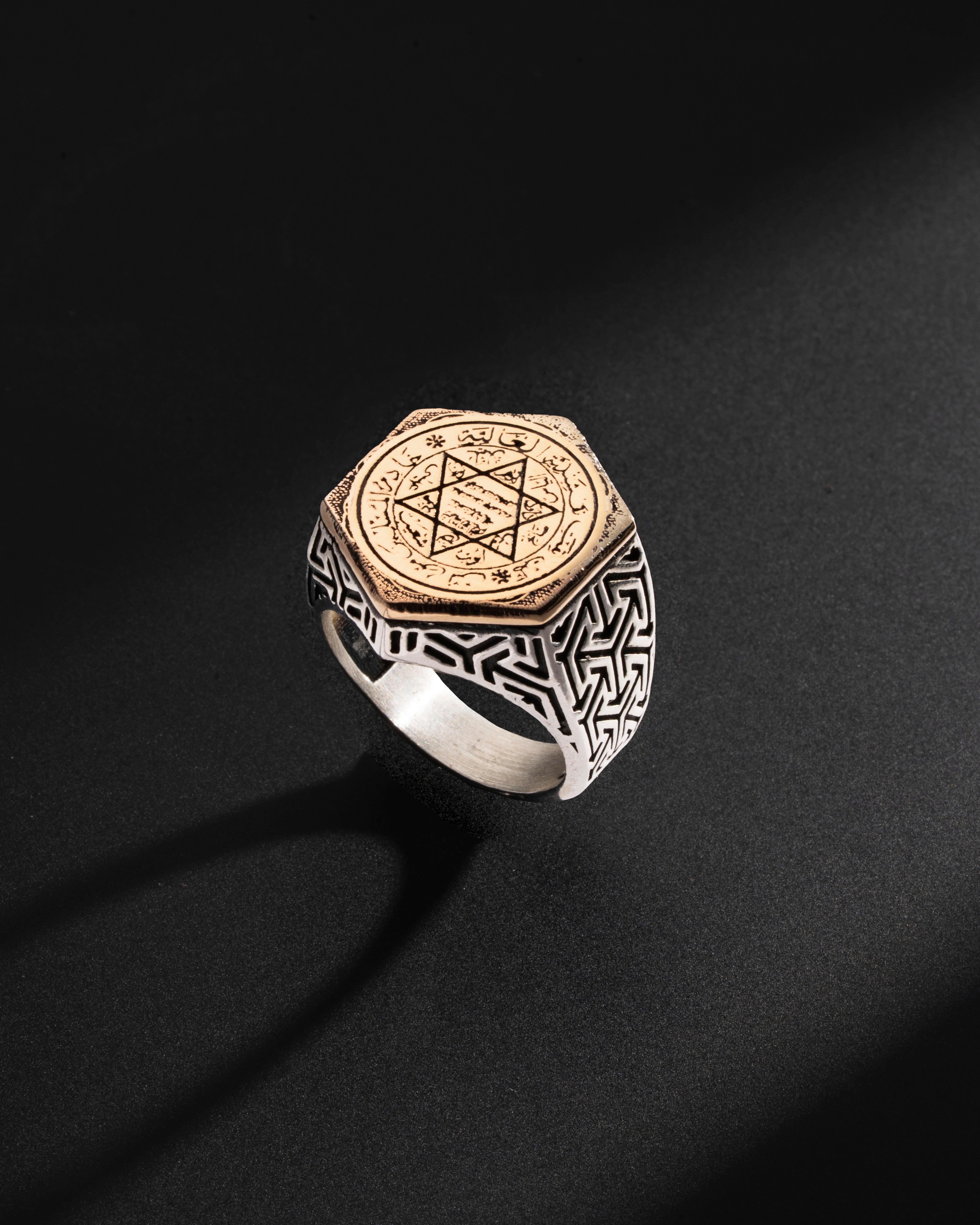 Süleyman'ın Mührü – Altıgen Denge | 925 Ayar Gümüş Yüzük