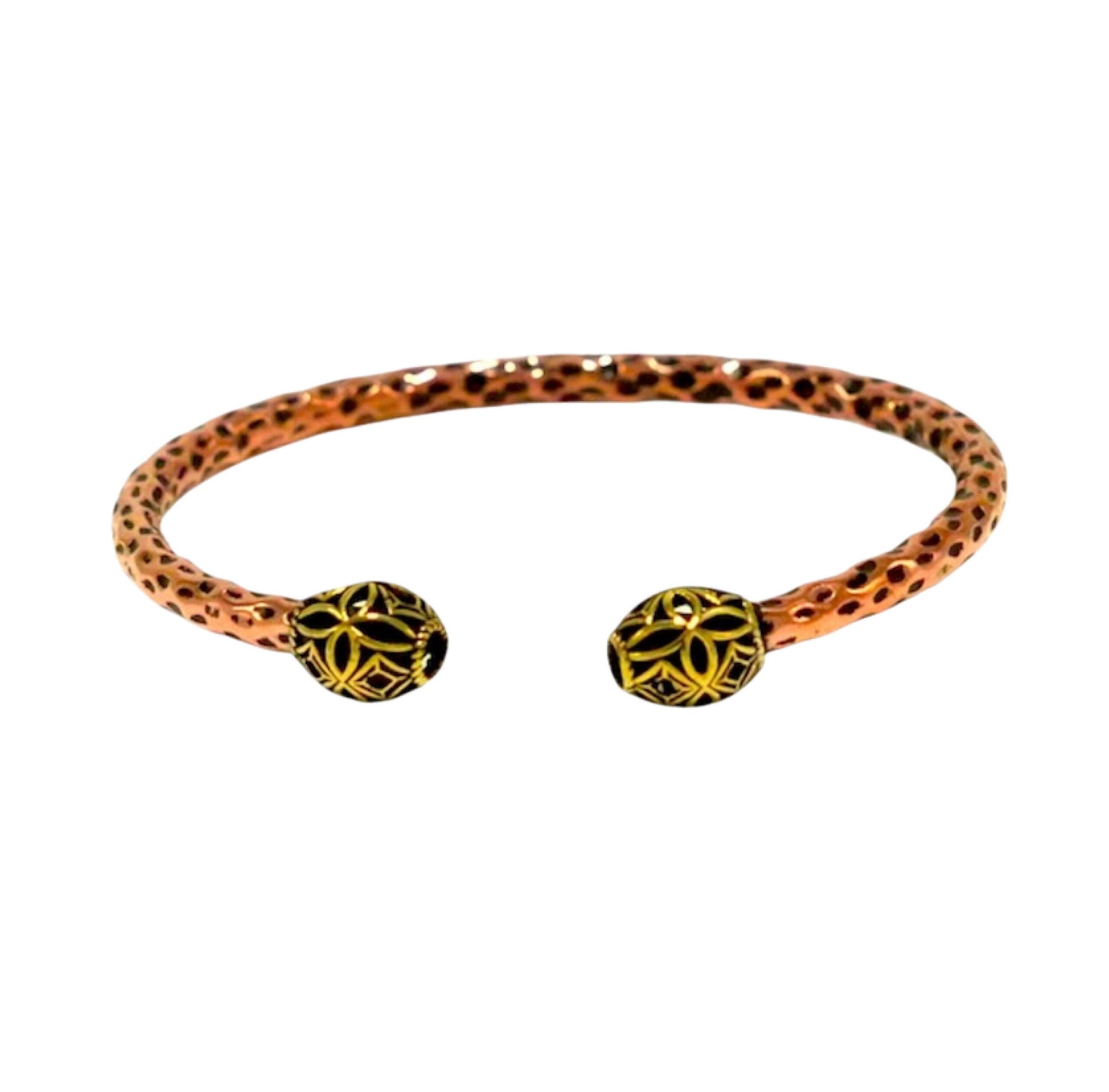 Yaşam Çiçek Motifli Bakır Bilezik