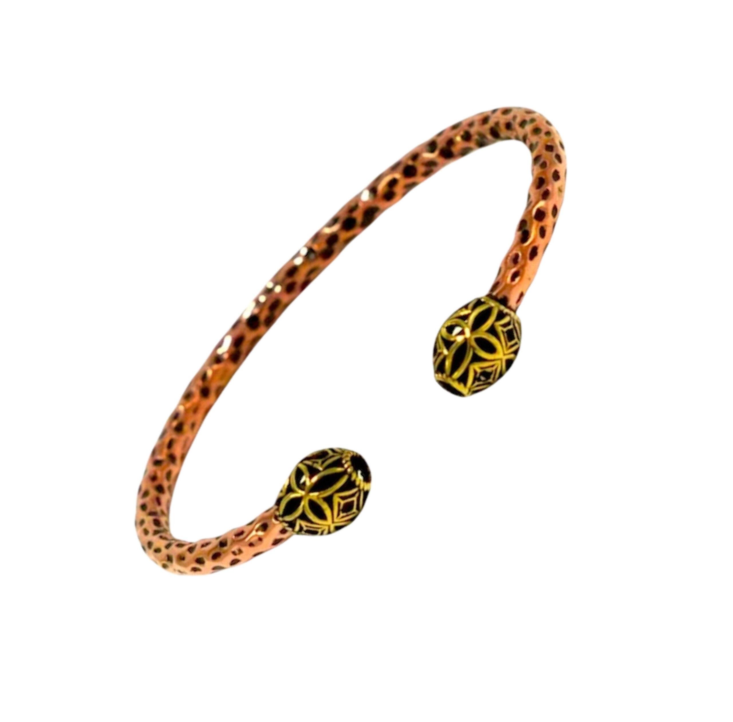 Yaşam Çiçek Motifli Bakır Bilezik