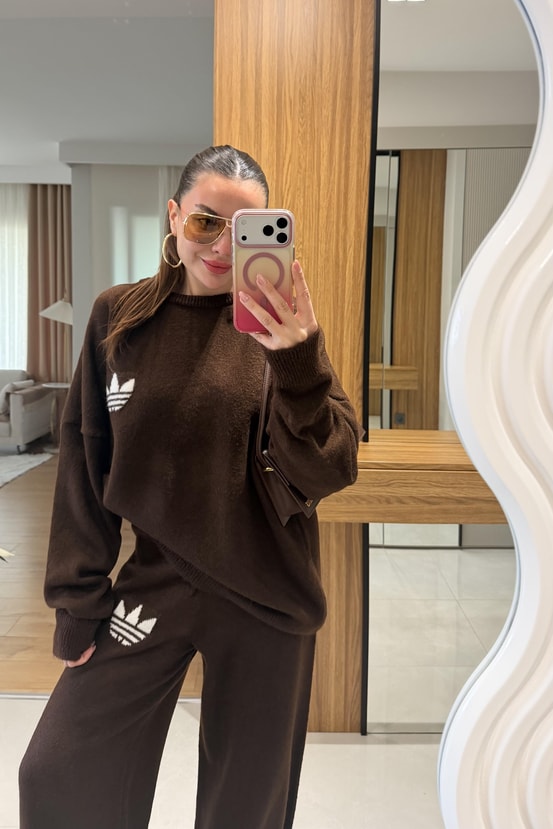 Agatha Kahve Triko Takım