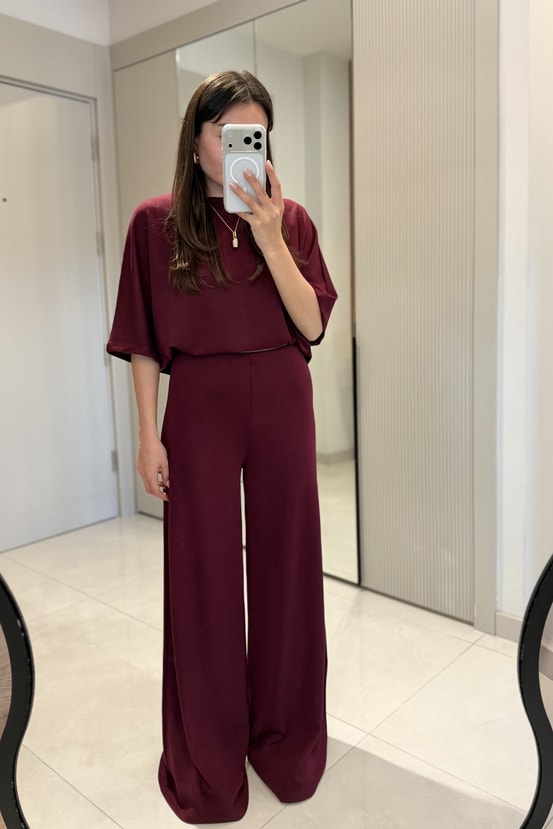Alore Bordo Modal Eşofman Takım