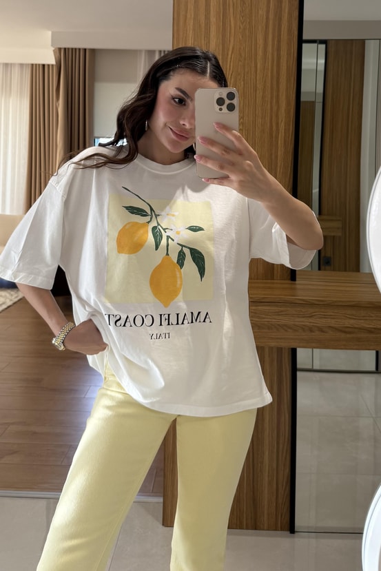 Amalfi Limon Baskılı Tshirt 