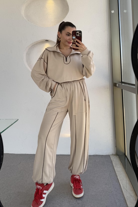 Angeles Taş Ters Dikiş Modal Takım