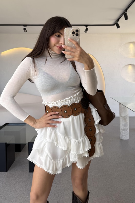 Avril Beyaz Transparan Basic Body