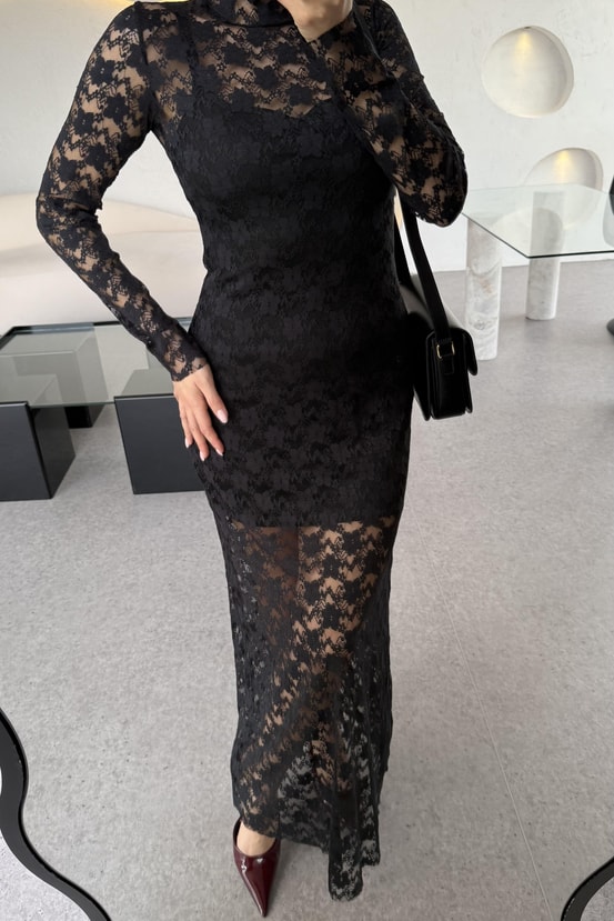 Barbara Astarlı Dantel Elbise 