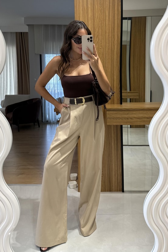 Belluna Kemer Detaylı Pantolon
