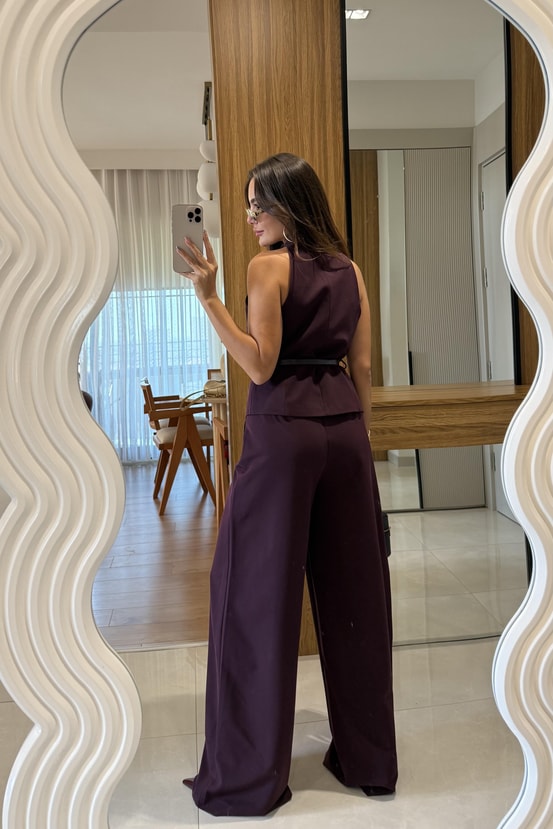 Benry Mürdüm Kemerli  Premium Yelek Pantolon Takım