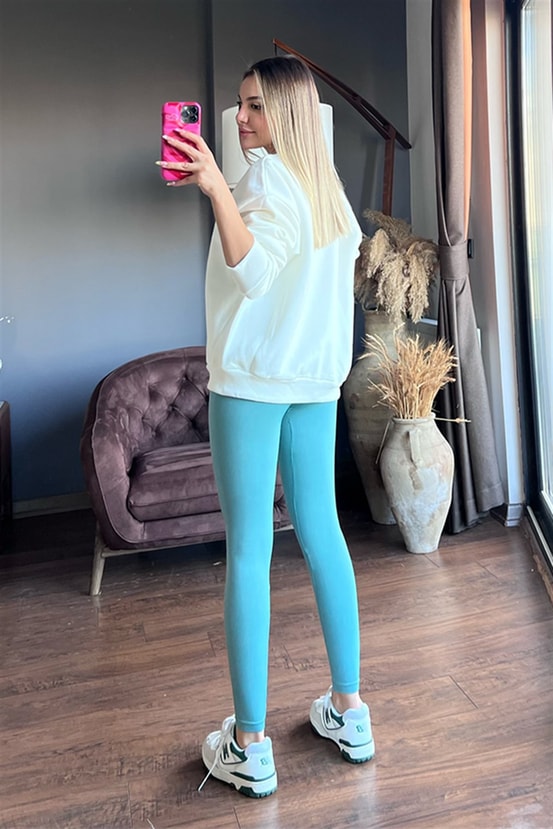 Beyaz oversize basic sweat 