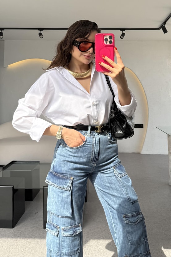 Breda Beyaz Basic Gömlek