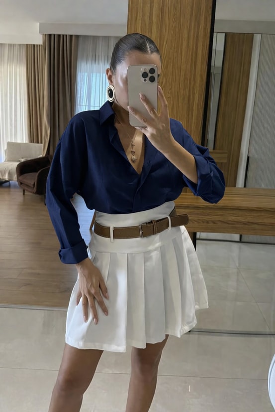 Breda Lacivert Basic Gömlek