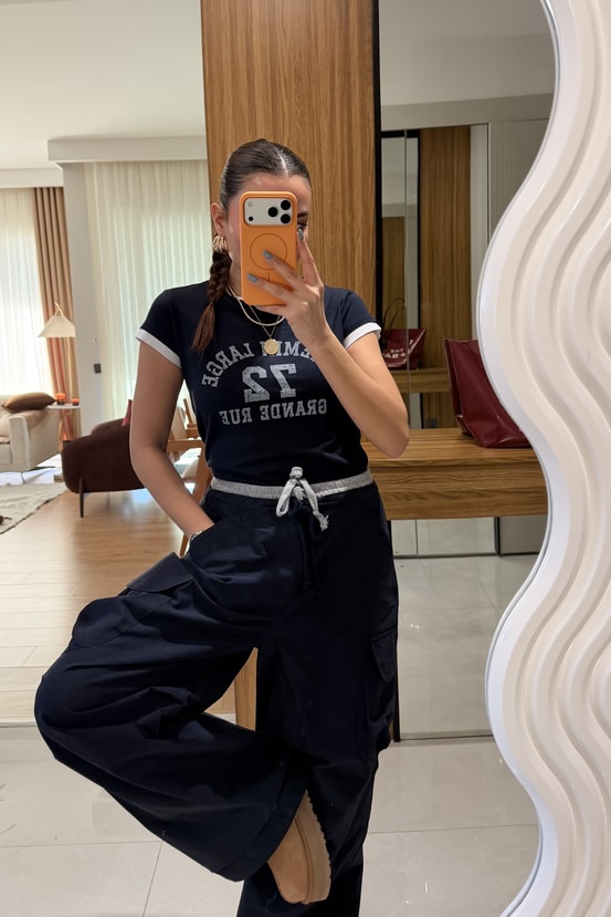 Chemin Lacivert Yazılı Tshirt 