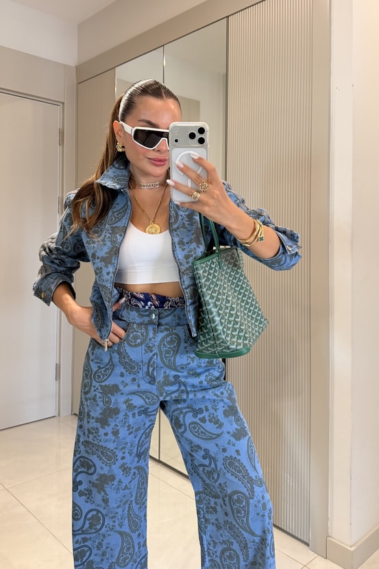 Diamond Mavi Desenli Marka Model Takım