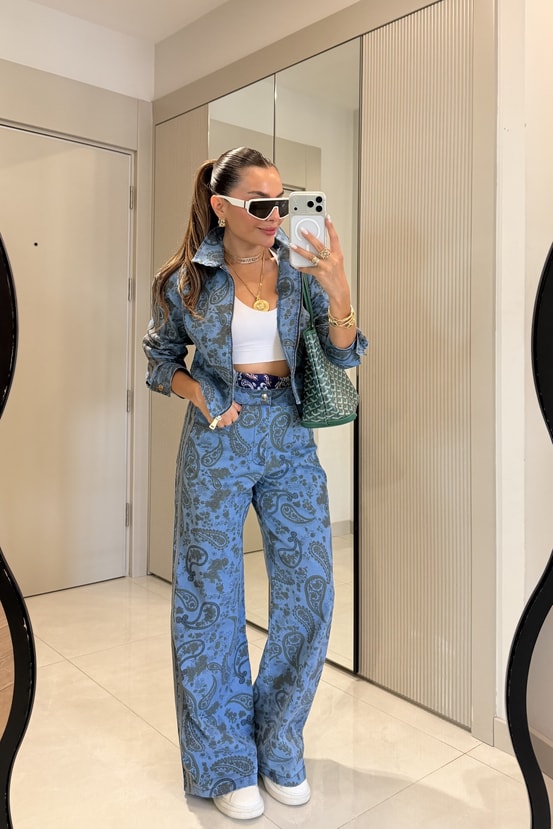Diamond Mavi Desenli Marka Model Takım