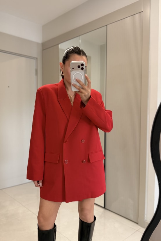 Dranger Kırmızı Oversize Blazer