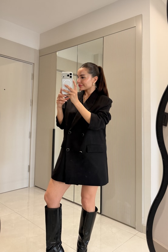 Dranger Siyah Oversize Blazer