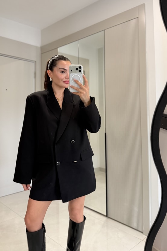 Dranger Siyah Oversize Blazer