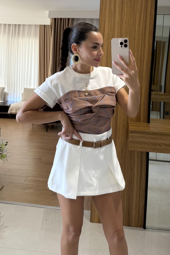 Fallon Önü Bağlamalı Tshirt
