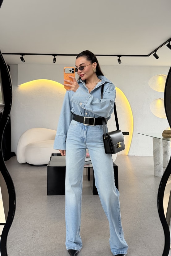 Forest Lightblue Denim Gömlek