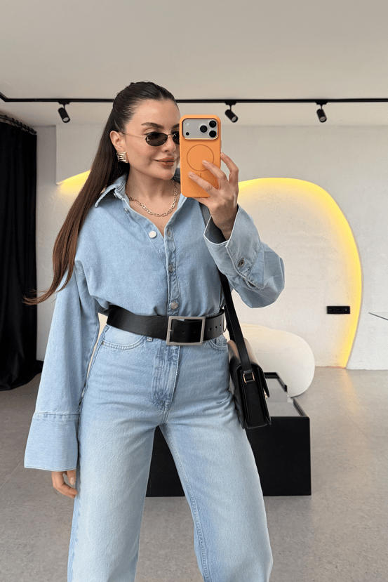 Forest Lightblue Denim Gömlek