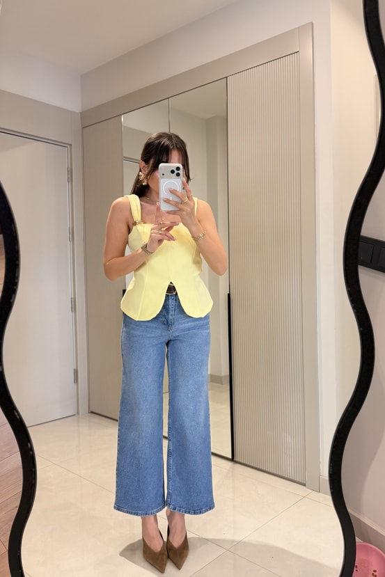 Howell Midblue Kemerli Wide Leg Jean
