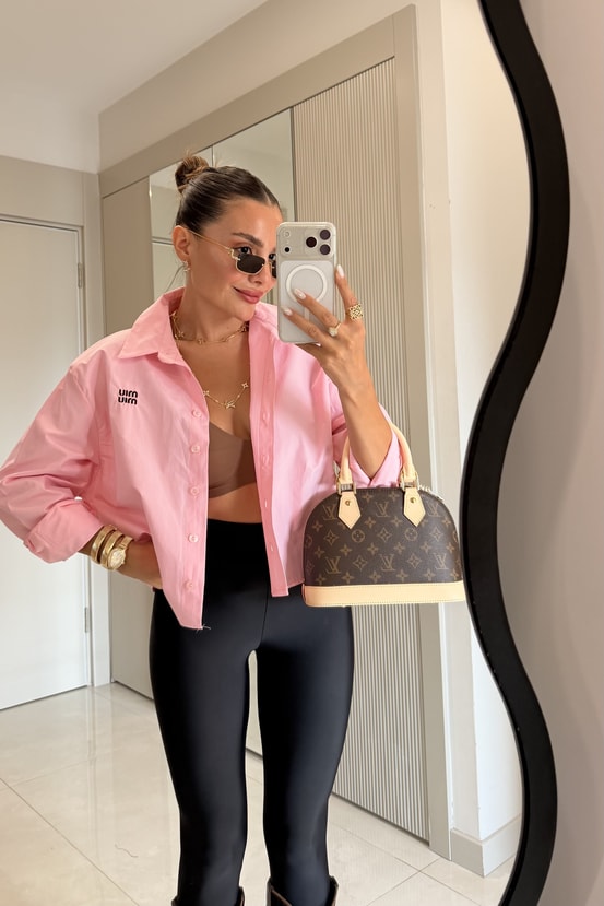 Katherina Pembe Marka Model Poplin Gömlek