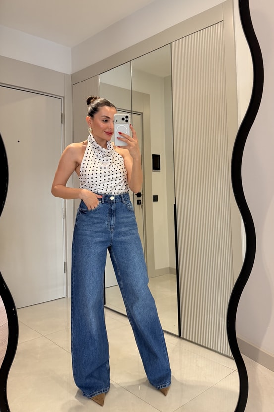 Kindy Darkblue Wide Leg Jean