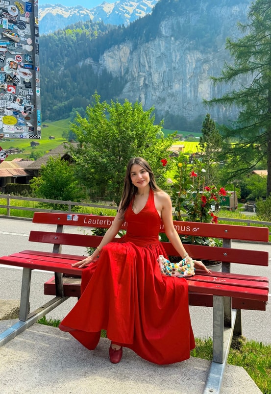 Lauter Kırmızı V Yaka Romantik Premium Elbise