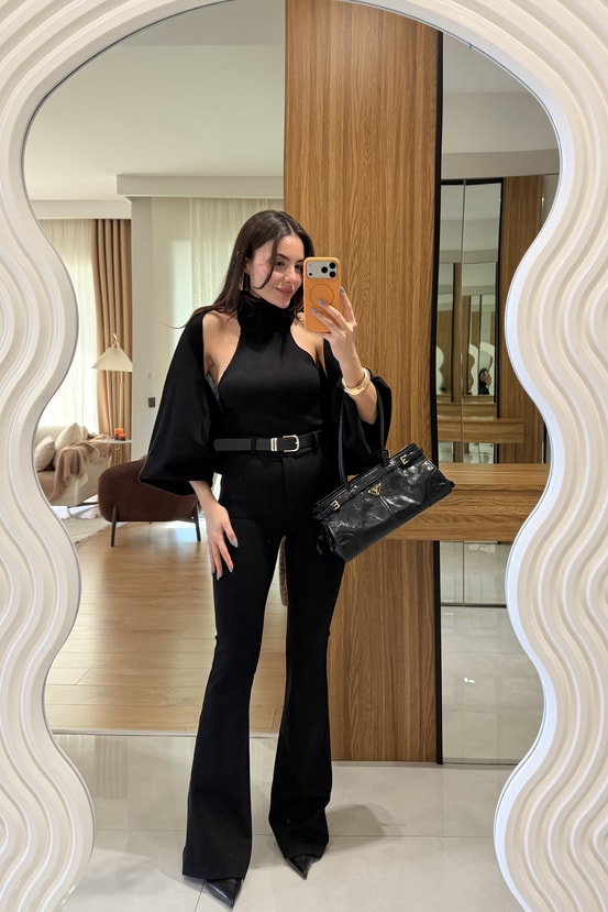 Lexus Siyah İki Parça Bolerolu Triko 