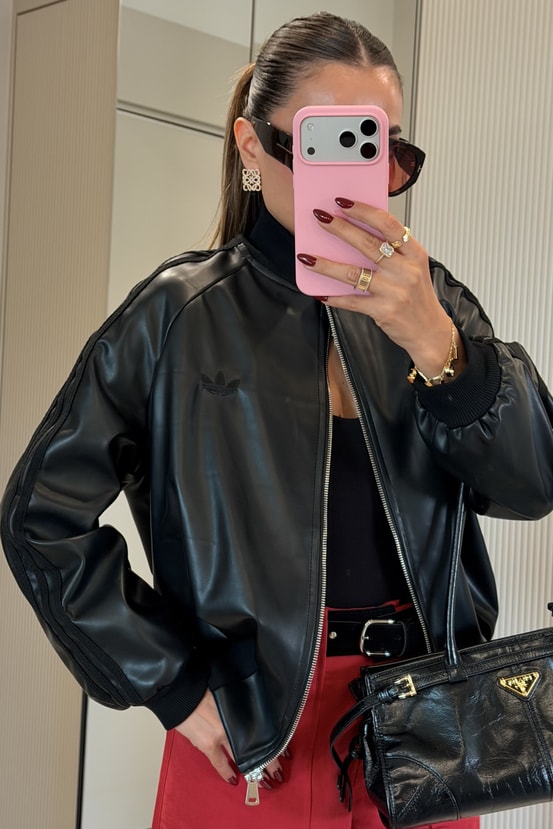 Lillian Siyah Marka Model Deri Bomber Ceket