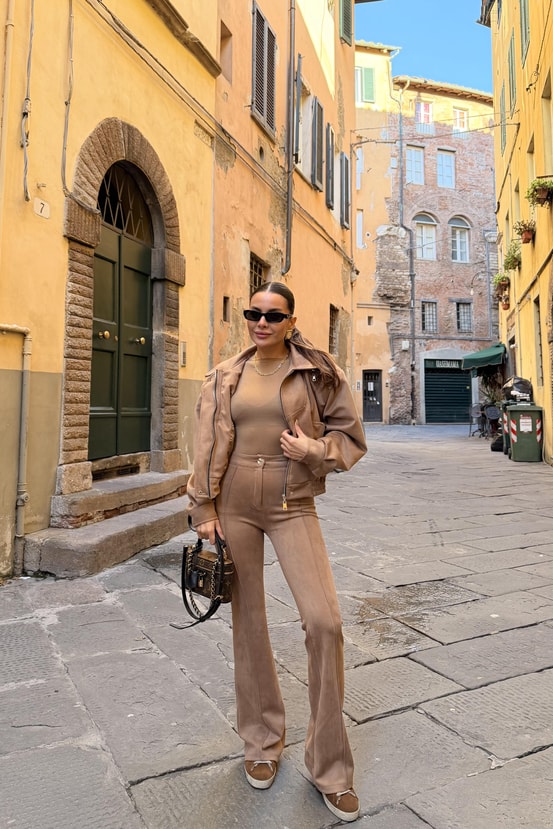 Lucca Camel Süet İspanyol Pantolon